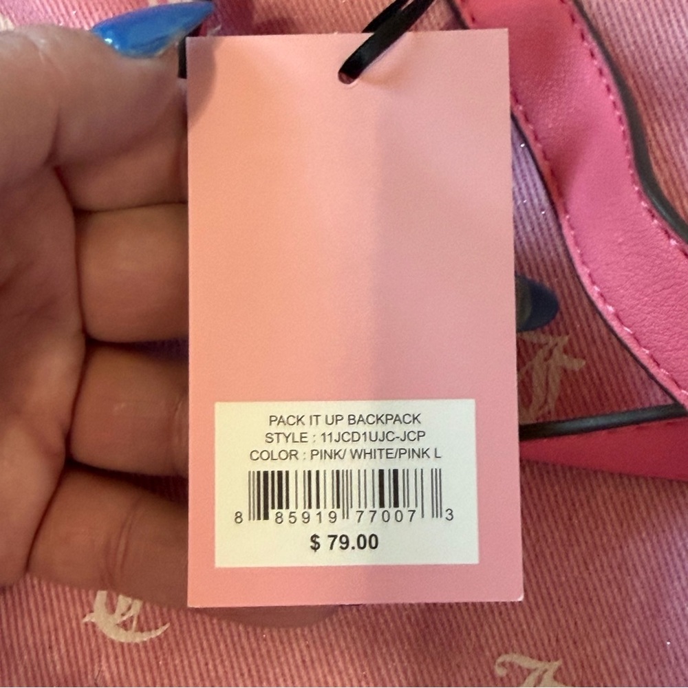 Juicy Couture Pink Women's Monogram Backpack Handbag 10X10 - Picture 7 of 14